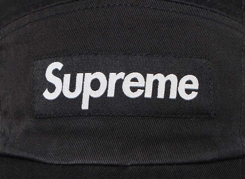 Supreme Washed Chino Twill Camp Cap Black