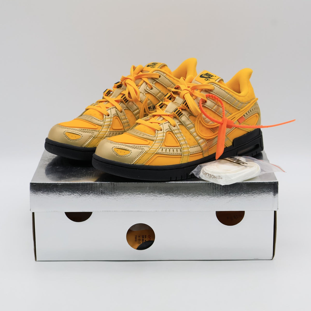 CU6015-700 Nike Air Rubber Dunk Off-White University Gold Yellow Black (Men's)