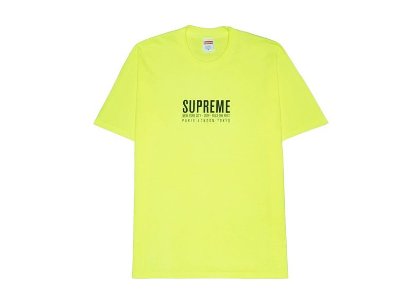 Supreme Paris Tee Fluorescent Yellow