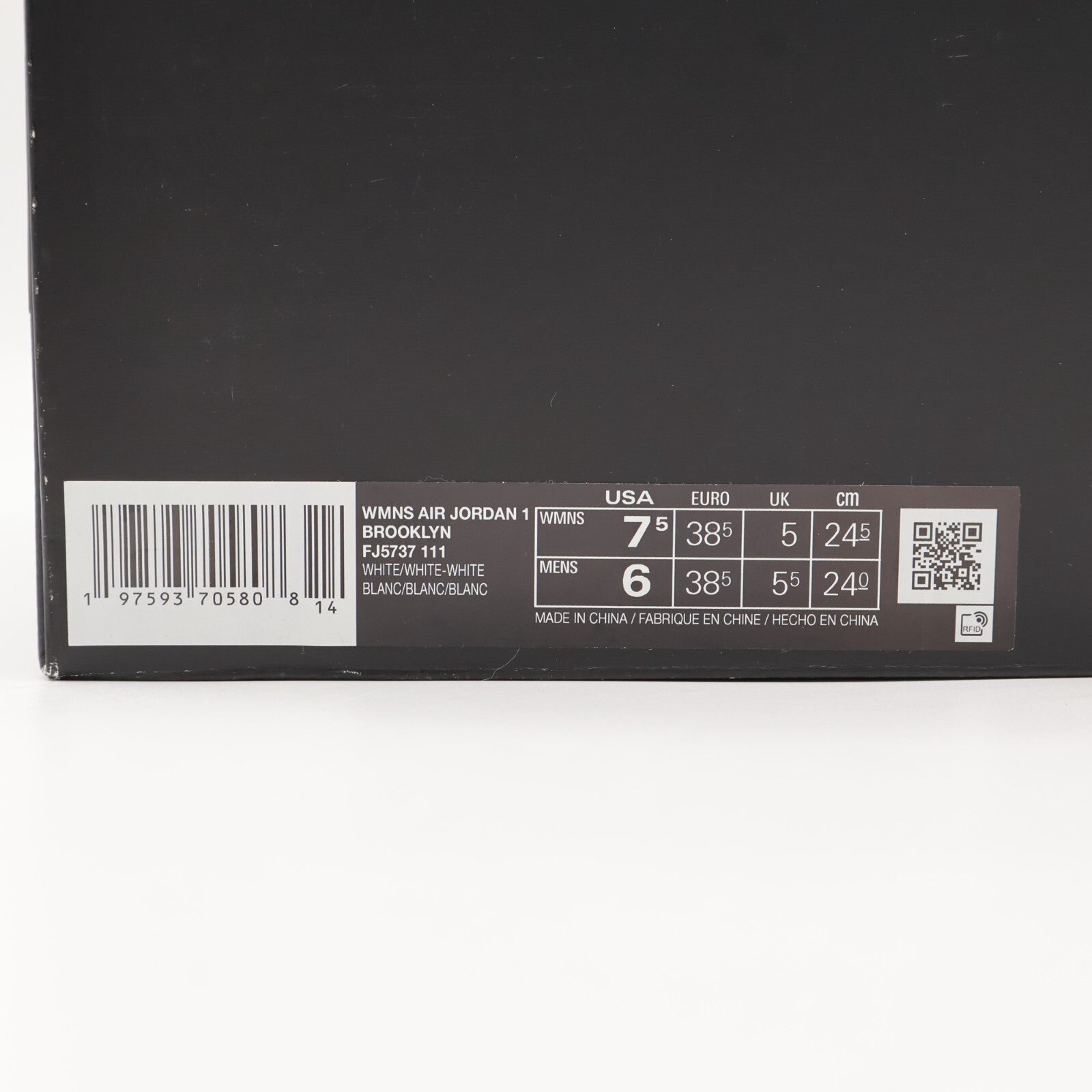 FJ5737-111 Nike Air Jordan 1 Brooklyn White (Women's)