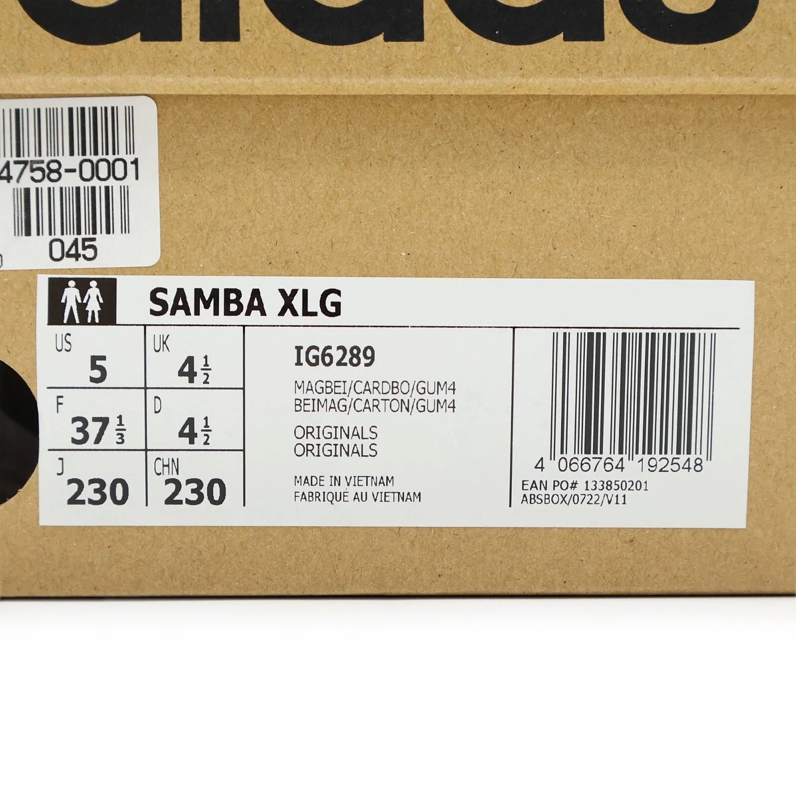 IG6289 adidas Originals Samba XLG Magic Beige Cardboard Gum (Men's)