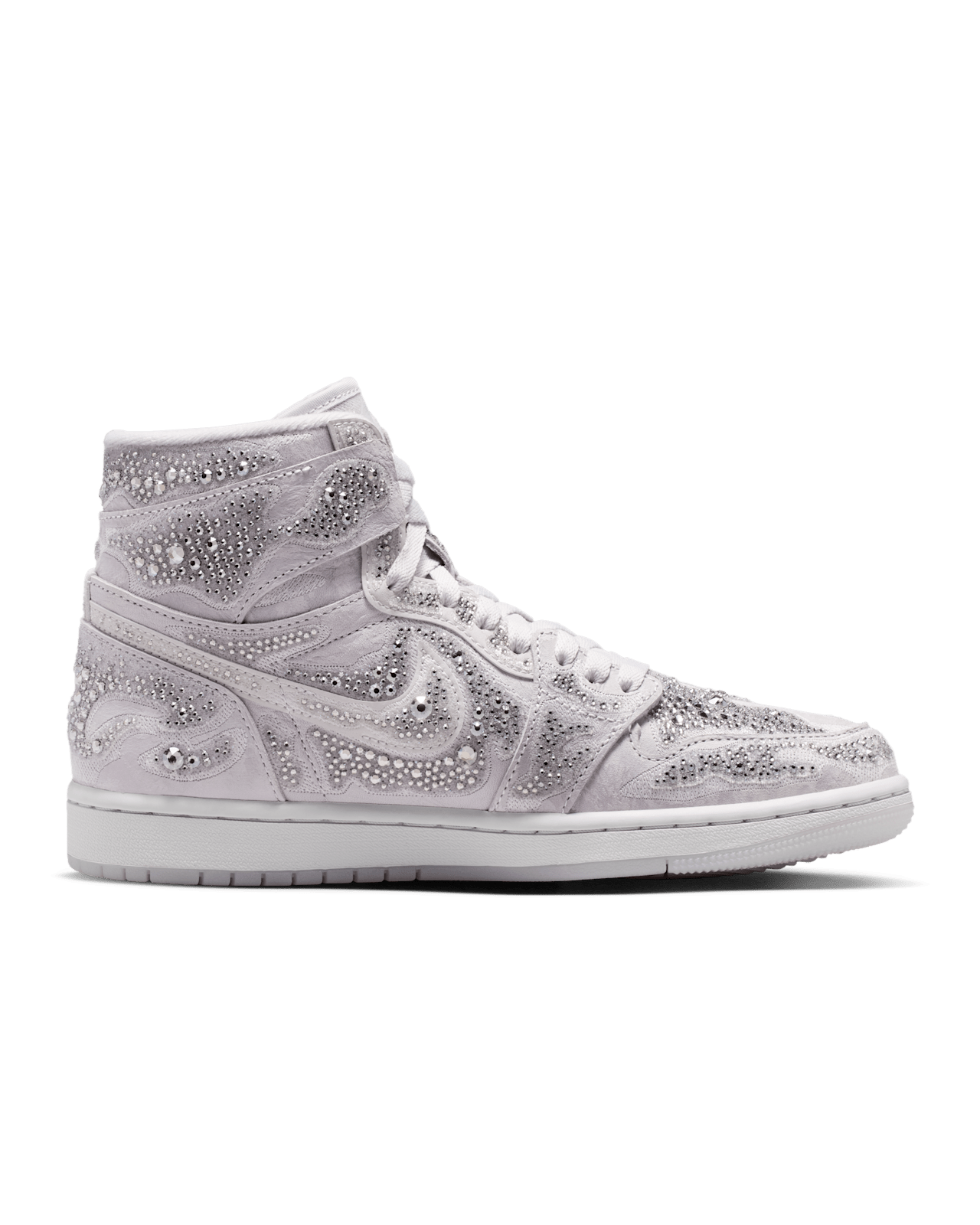 HF6248-002 Swarovski Nike Women's Air Jordan 1 High OG Vast Grey (Women's)
