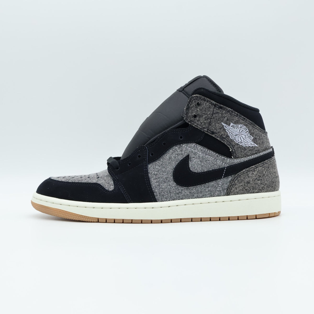 HJ4363-001 Nike Air Jordan 1 Mid Black Denim (Men's)