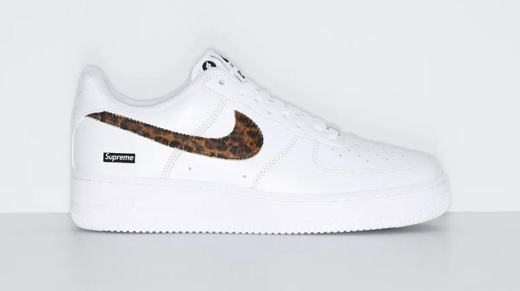 IM3483-100 GOODENOUGH Supreme Nike Air Force 1 Low White Leopard 25SS (Men's)