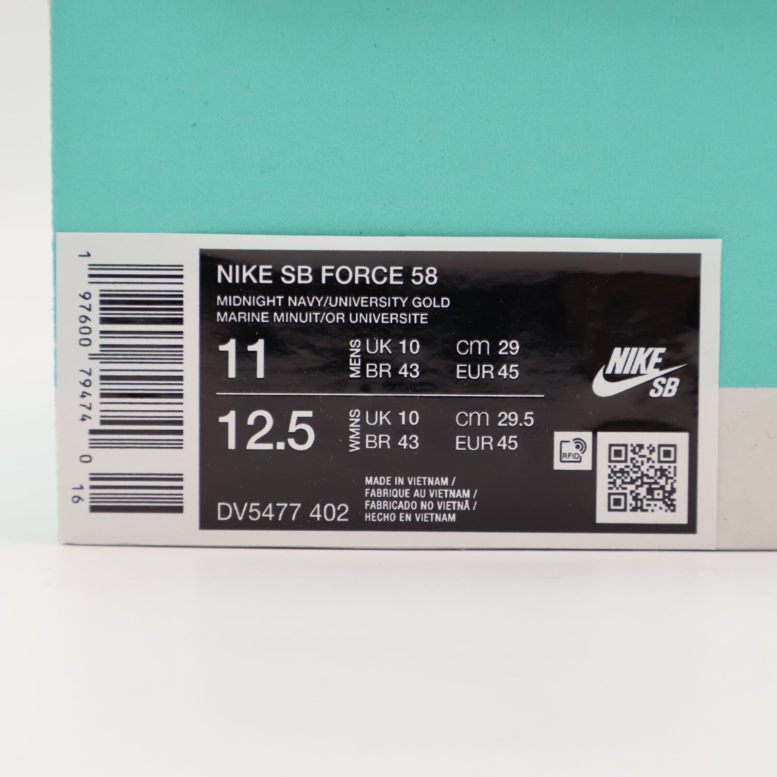 DV5477-402 Nike SB Force 58 Midnight Navy Fir Gum Light Brown University (Men's)