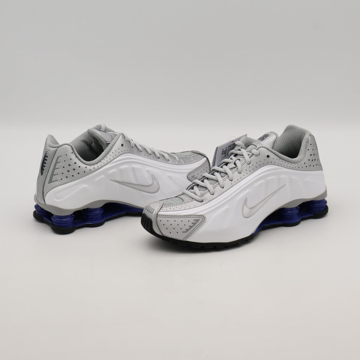 HQ1988-102 Nike Shox R4 Metallic Silver White Deep Royal Blue (Men's)