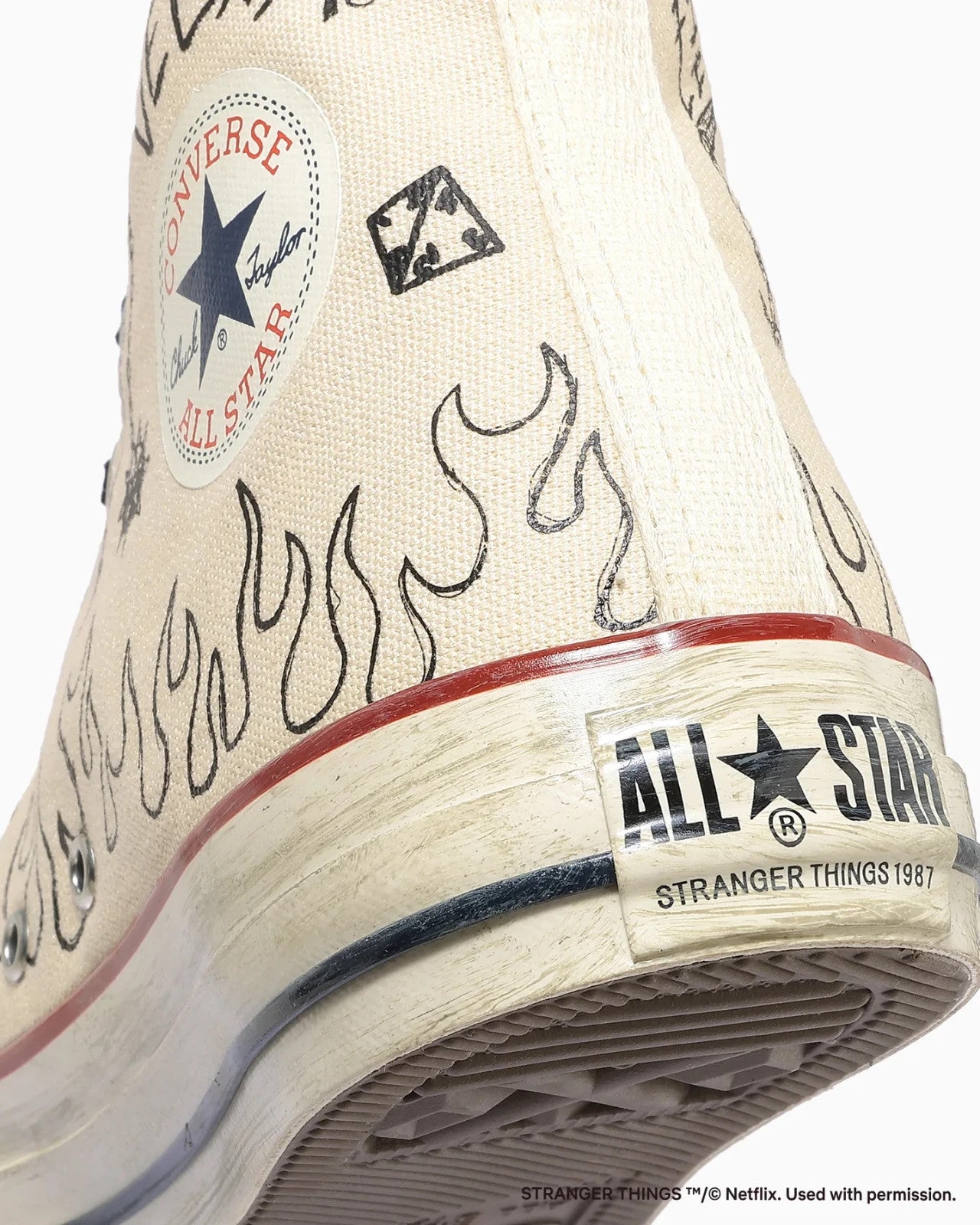 31317091 Stranger Things 5 Converse All Star Aged 87 HC Hi Natural (Men's)
