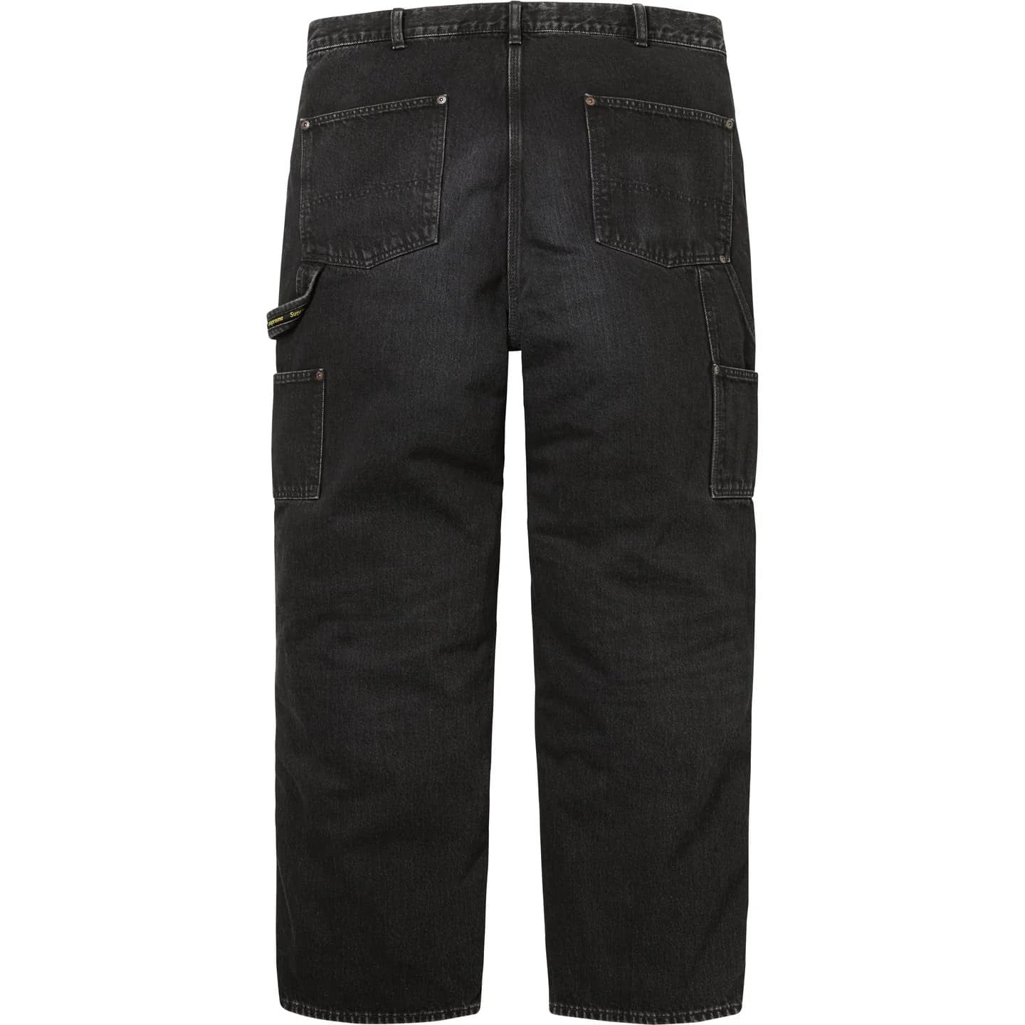 Supreme Worn Double Knee Denim Painter Jean Washed Black