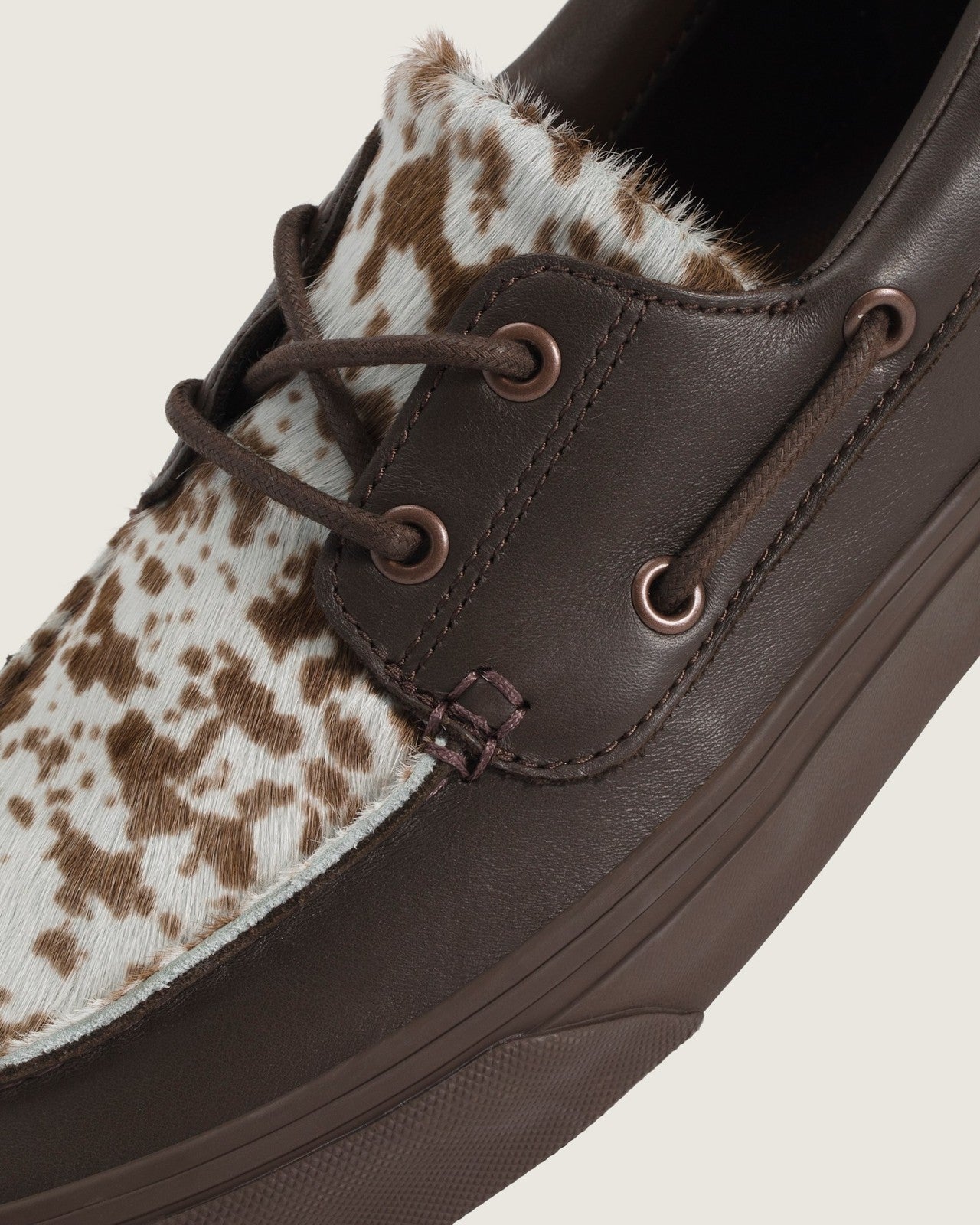 VN000Z96DRB VN000Z96DRB Vans 2 Eyelet Boat Shoe Pony Hair Dark Brown (Men's)