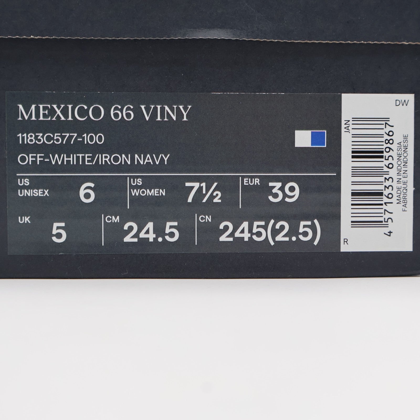 1183C577-100 Onitsuka Tiger Mexico 66 Viny Off White/Iron Navy (Men's)