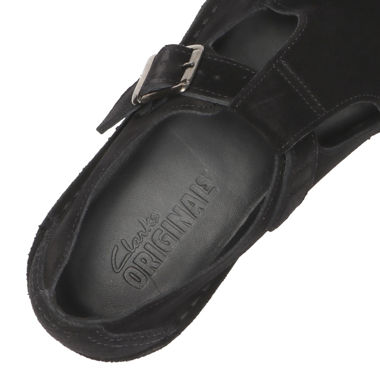 26182844 Clarks Nomad T Bar Black Suede ( Men's )