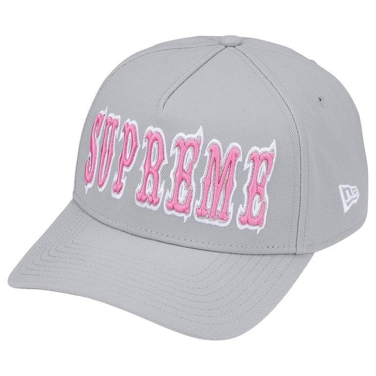 Supreme Gothic Outline Adjustable New Era Grey