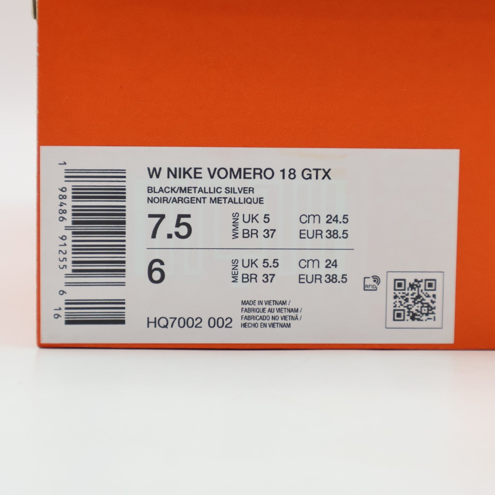 HQ7002-002 Nike Vomero 18 GORE-TEX Black Anthracite White (Women's)