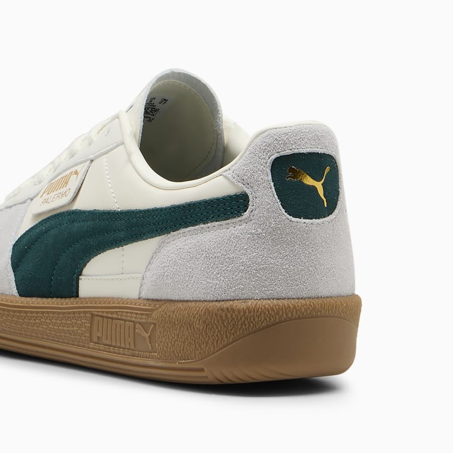 396464-22 Puma Palermo Leather Warm White Green Terrain (Men's)
