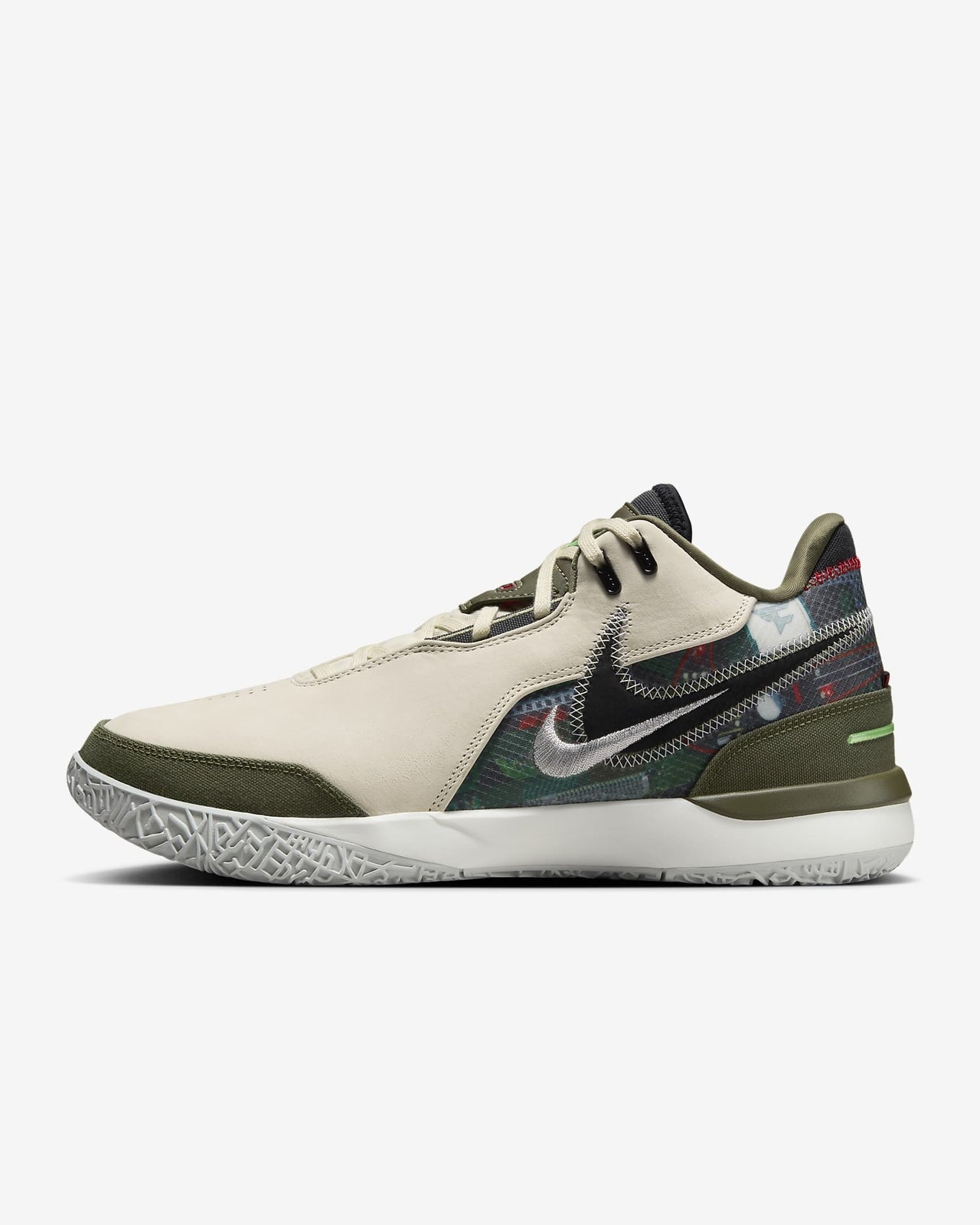 HF0716-200 FaZe Clan Nike LeBron NXXT Gen AMPD Light Cream Medium Olive (Men's)