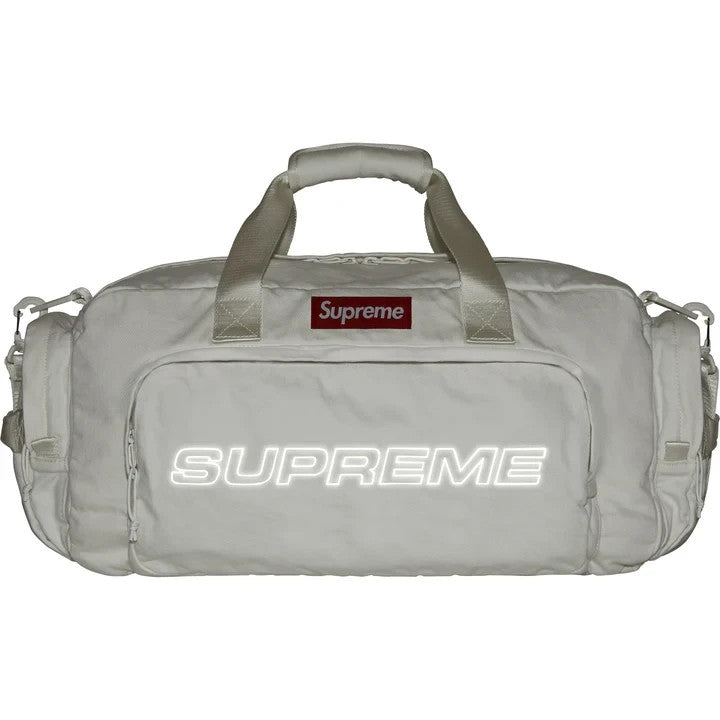 Supreme Denim Duffle Bag White