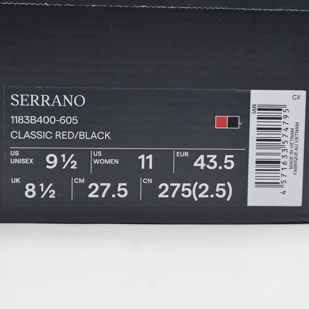 1183B400-605 Onitsuka Tiger SERRANO CLASSIC RED BLACK (Men's)