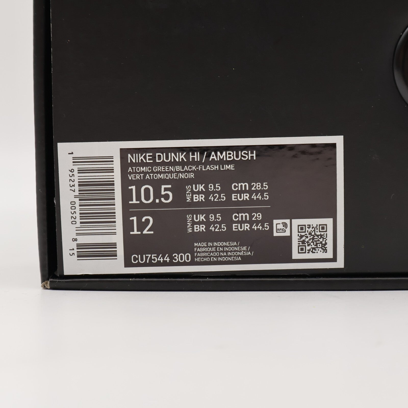 CU7544-300 Nike Dunk High AMBUSH Flash Lime Atmic Green Black (Men's)