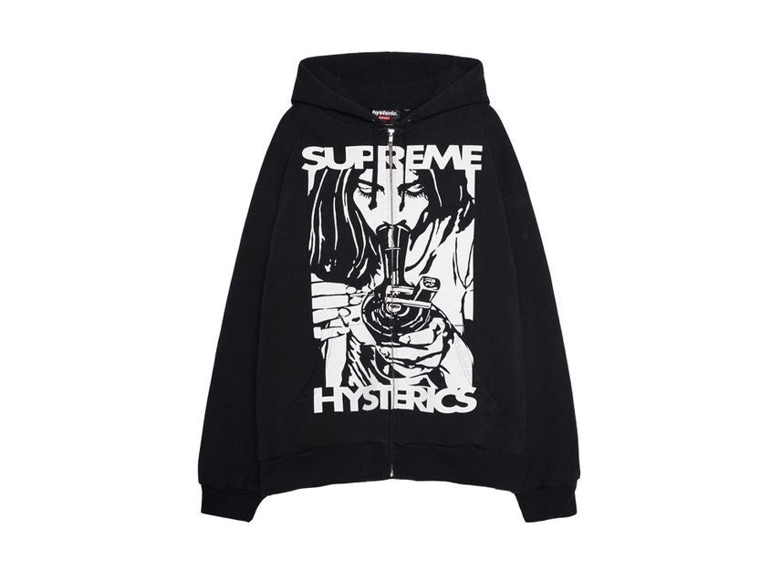 Supreme HYSTERIC GLAMOUR Thermal Lined Zip Up Hooded Sweatshirt Black