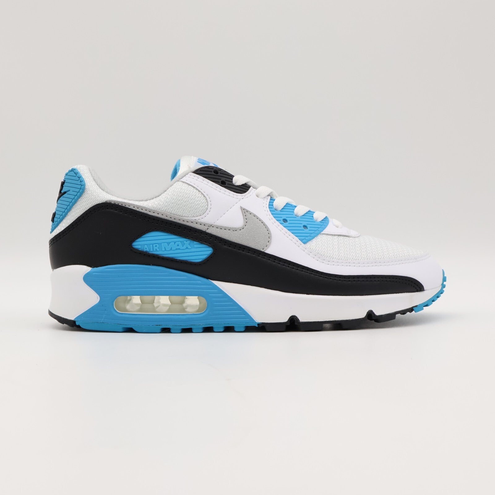CJ6779-100 Nike Air Max 90 Laser Blue Black White Grey Fog Cyan Sky (Men's)