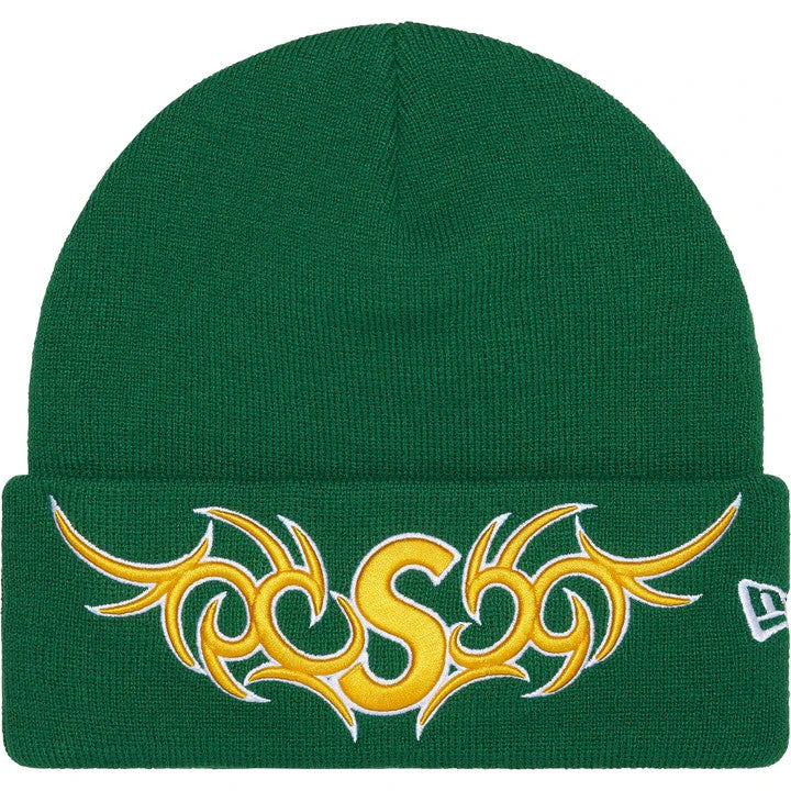 Supreme New Era Tribal S Logo Beanie Green