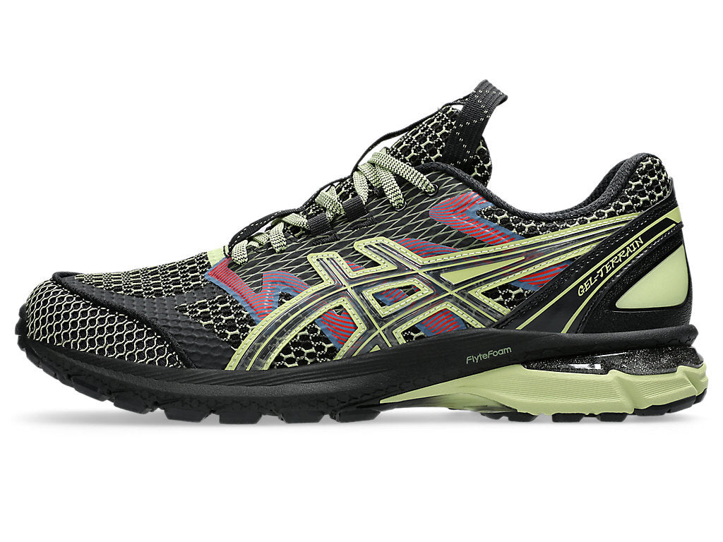 1203A394-001 Asics US4-S Gel-Terrain Black Neon Lime (Men's)