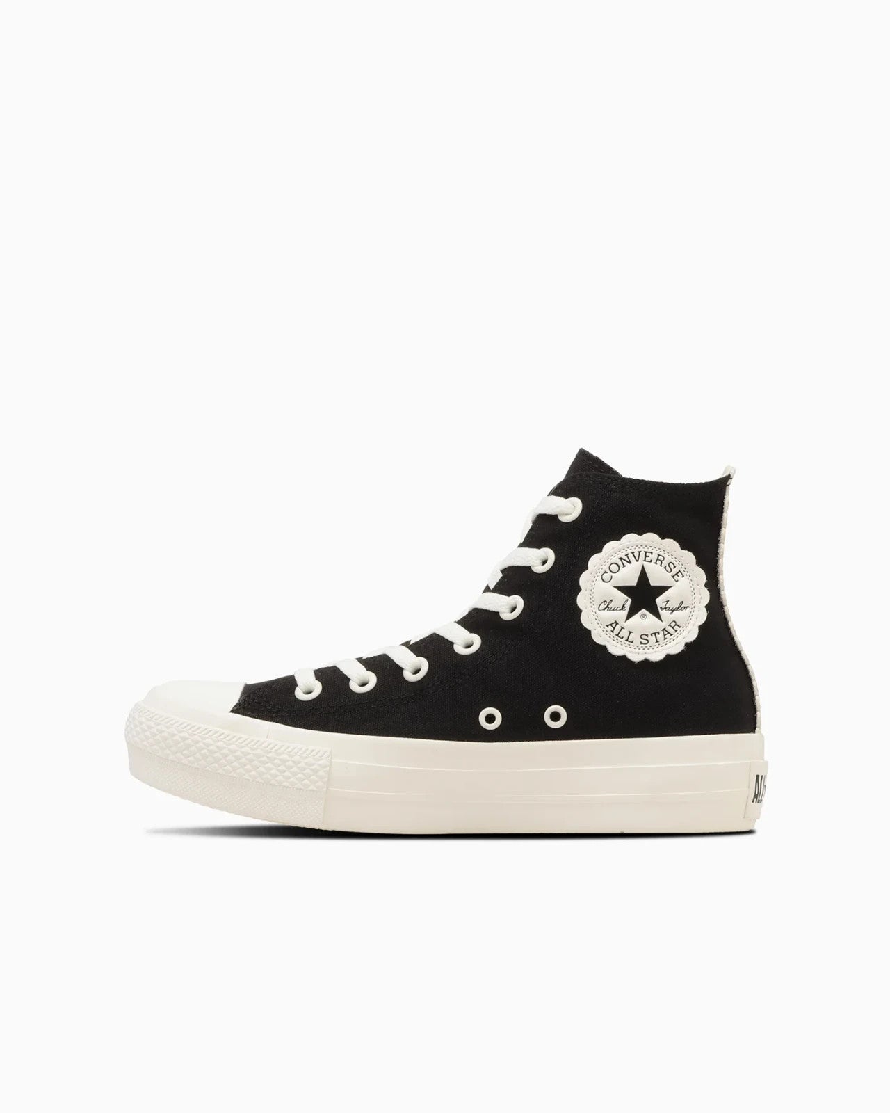 31318810 Converse Women's All Star PLTS Flowercut Hi "Black/White" (Women's)