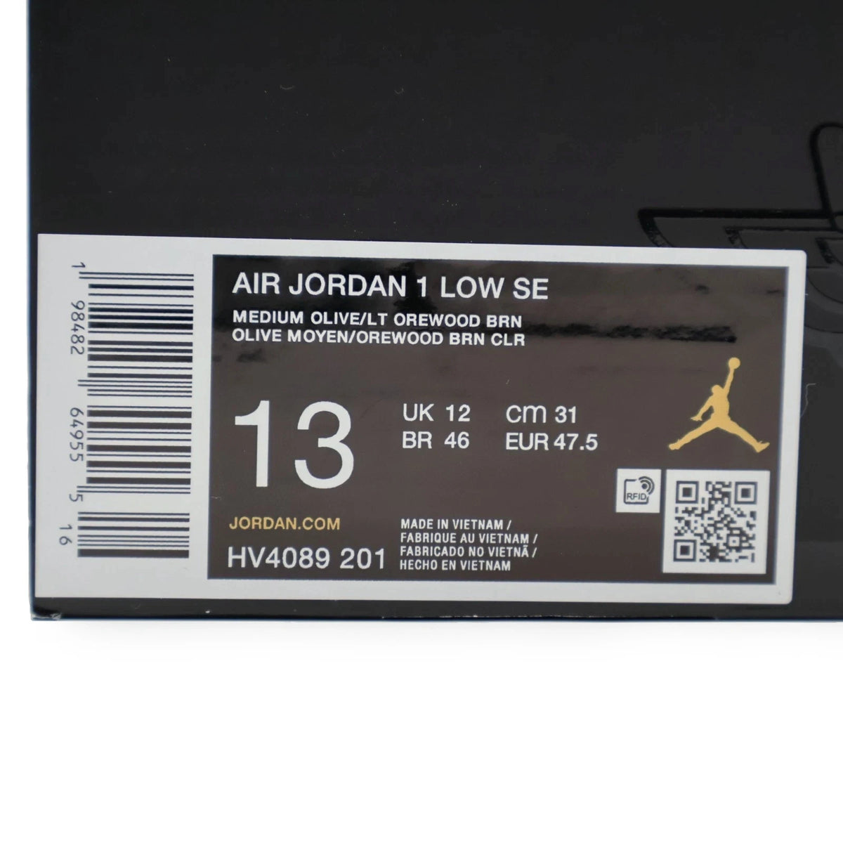 HV4089-201 Nike Air Jordan 1 Low SE Medium Olive (Men's)