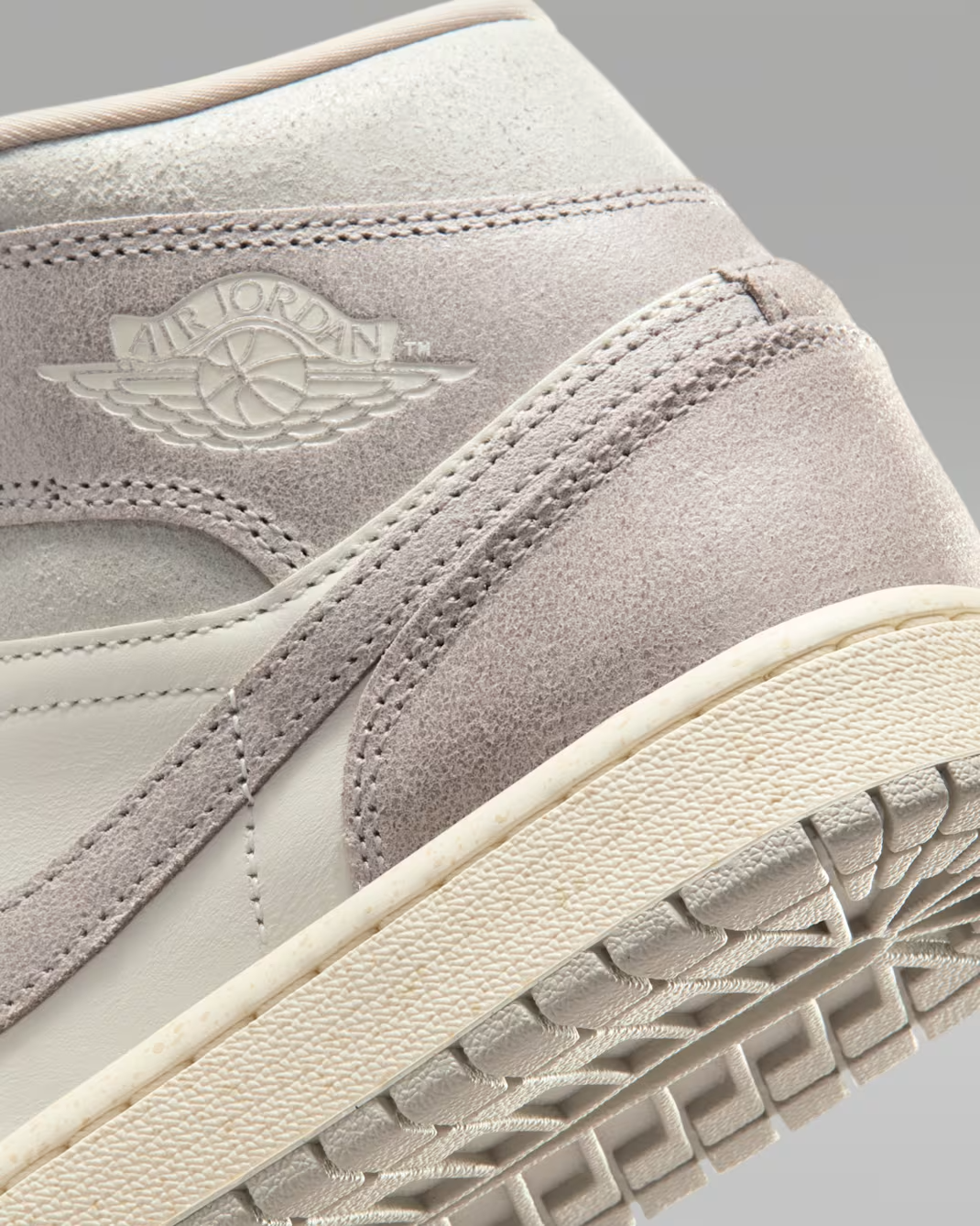 IB7010-001 Nike Air Jordan 1 Mid Light Iron Ore Enigma Stone (Women's)