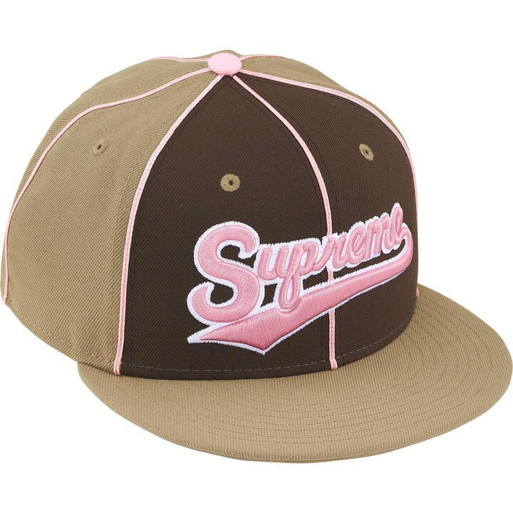 Supreme Piping Script Logo New Era Tan
