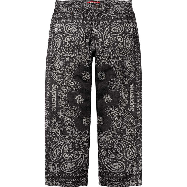 Supreme Bandana Jacquard Baggy Jean Black