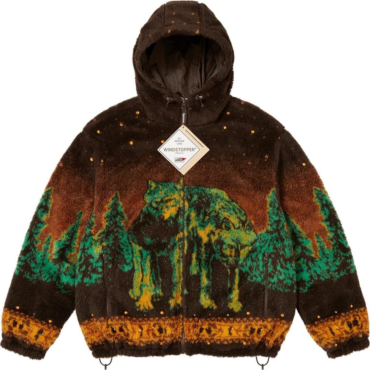 Supreme B.B. Simon Reversible Hooded Fleece Jacket Brown