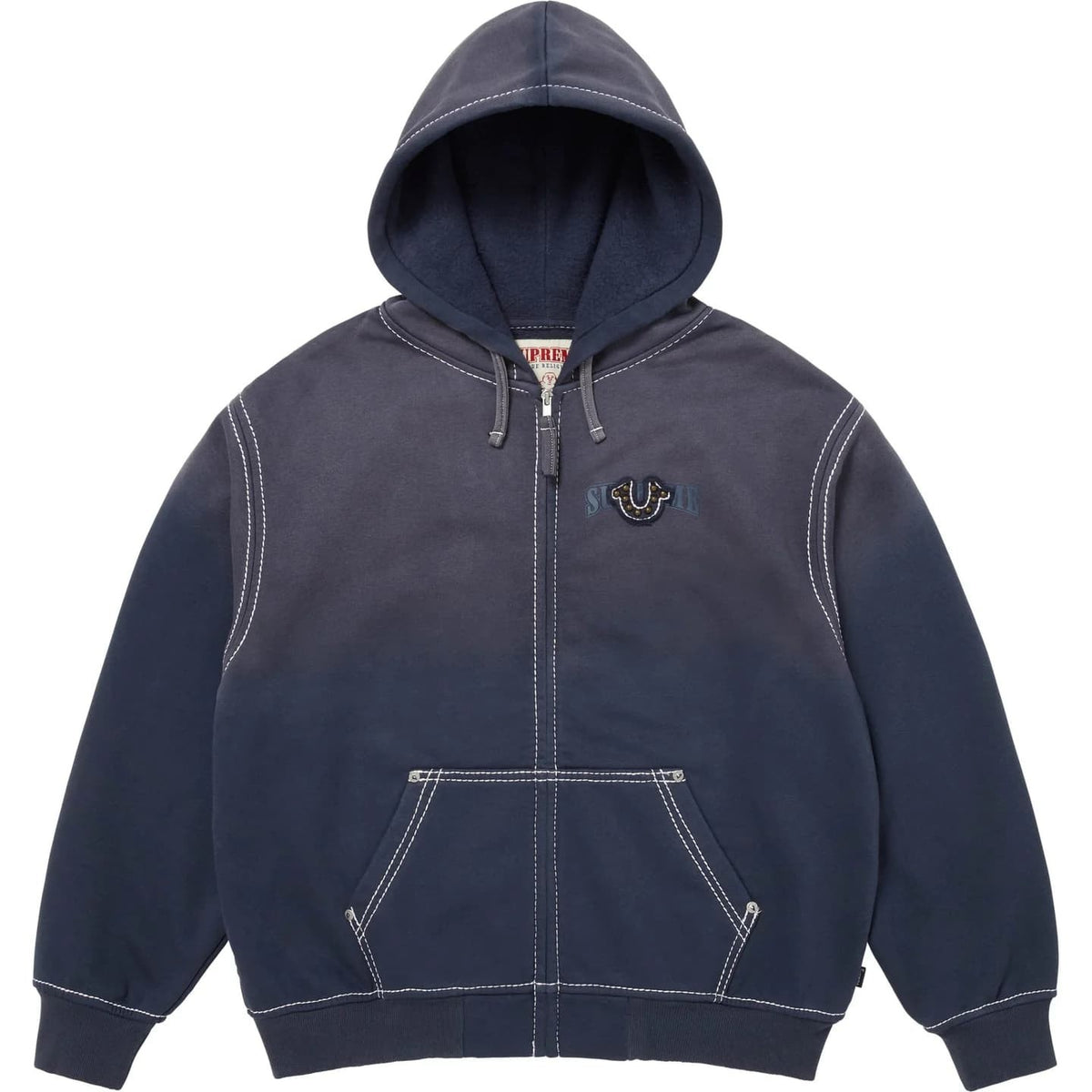 Supreme True Religion Zip Up Hooded Sweatshirt Navy