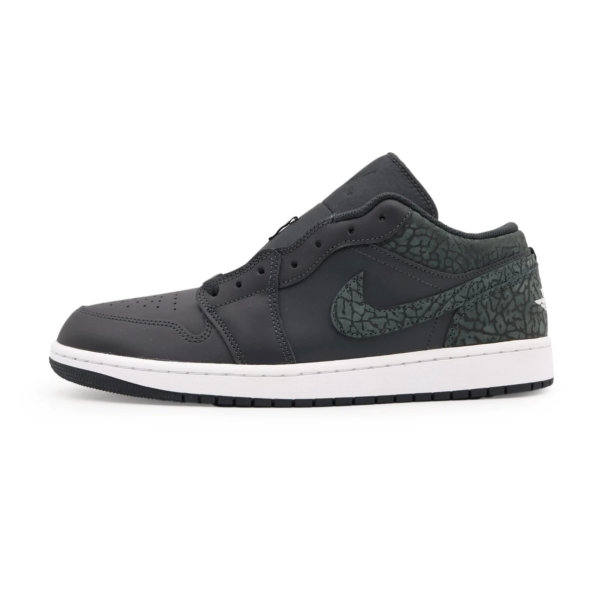 FB9907-001 Nike Air Jordan 1 Low Black Elephant Off Noir Dark Green (Men's)