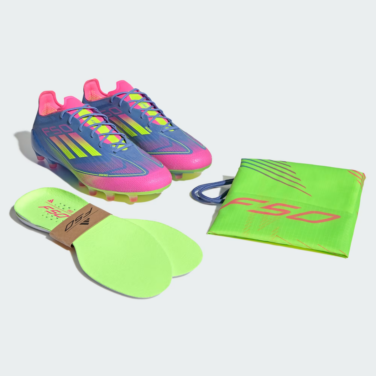 IE1264 adidas F50 Elite AG Blue Fusion Lucid Lemon Lucid Pink (Men's)