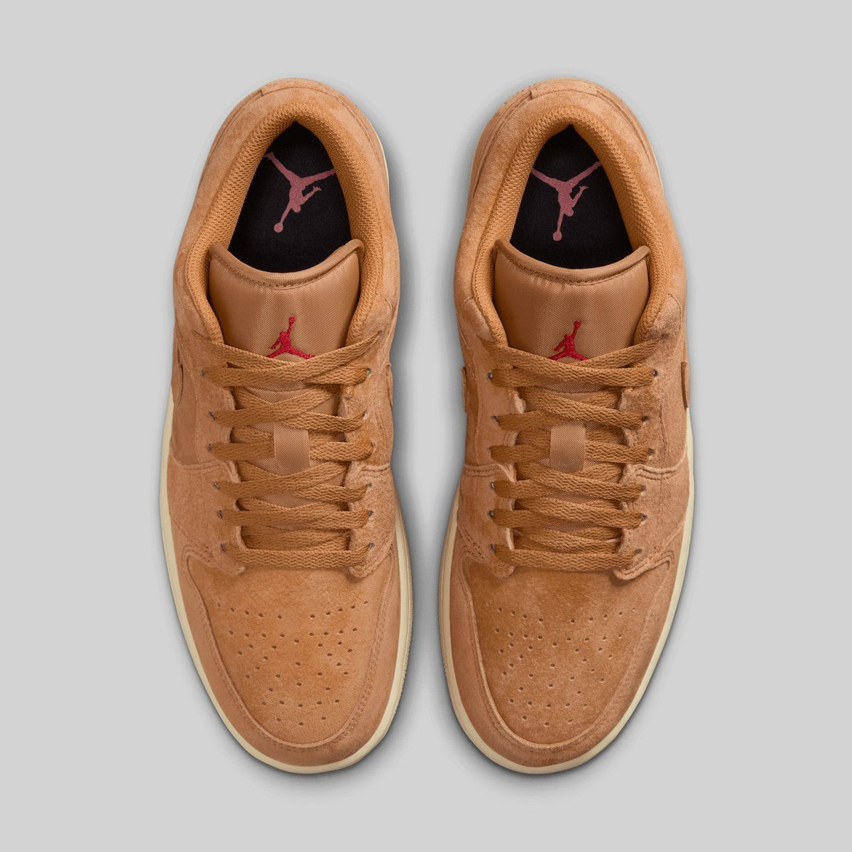 HV4089-200 NIKE AIR JORDAN 1 LOW FLAX VARSITY RED MUSLIN (Men's)