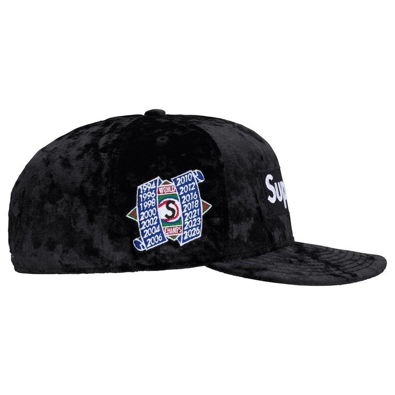 Supreme Crushed Velvet Box Logo New Era Black
