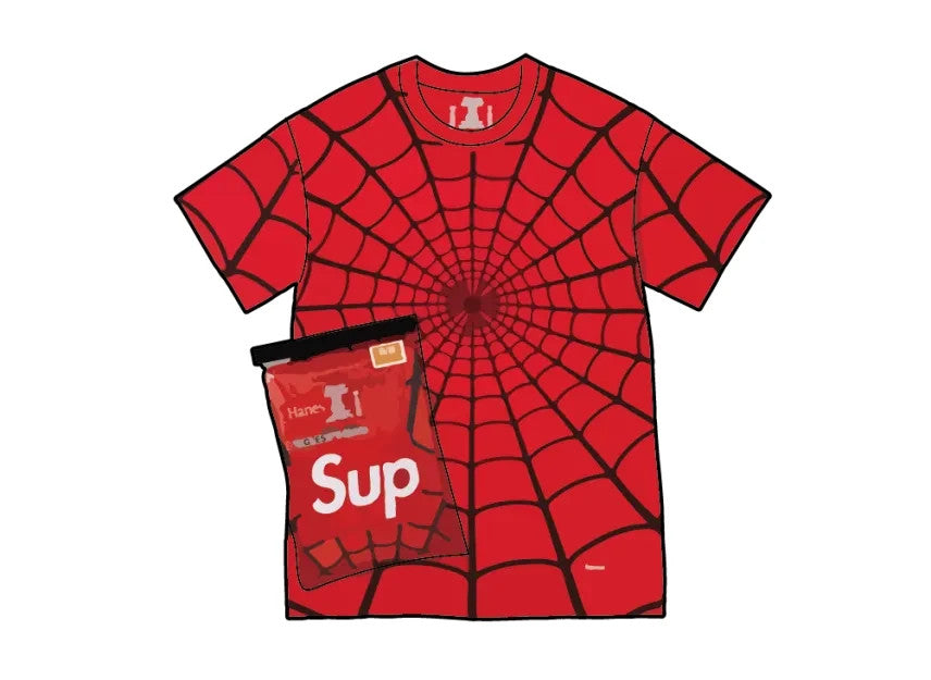Supreme x Hanes Spider-Man Tagless Tees (2 Pack) "Red"