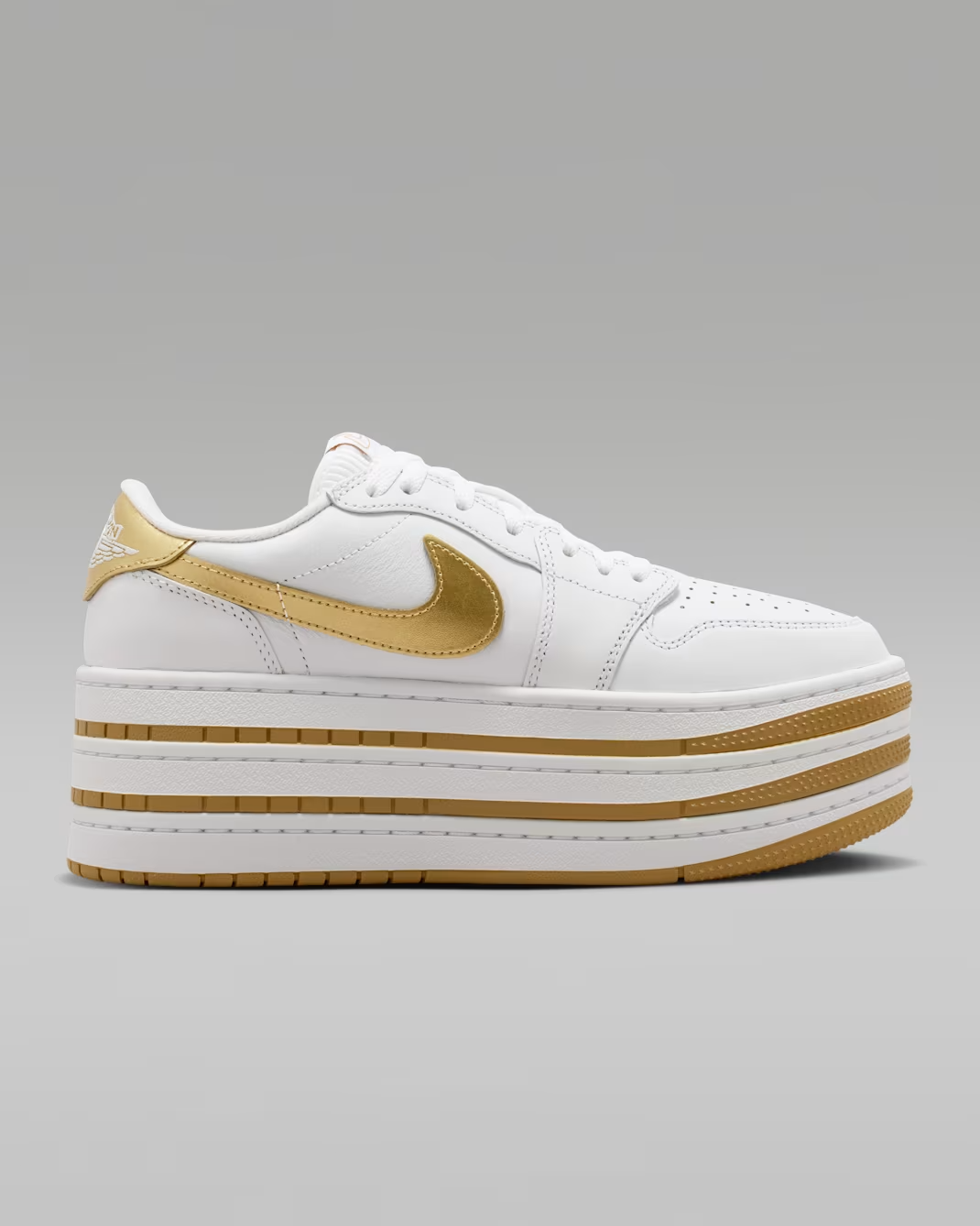 IV5090-100 Nike Air Jordan 1 Triple Stack SE White Metallic Gold (Women's)