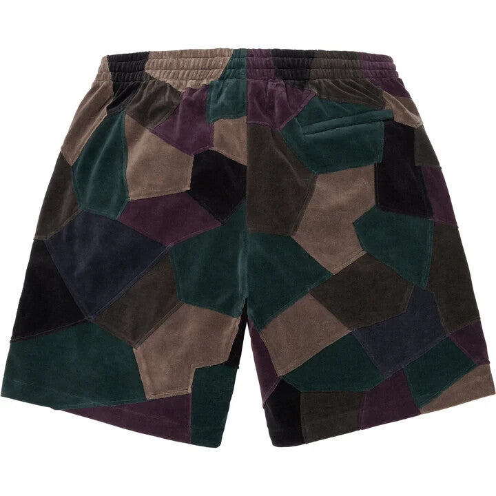 Supreme Patchwork Velour Short Dark Navy
