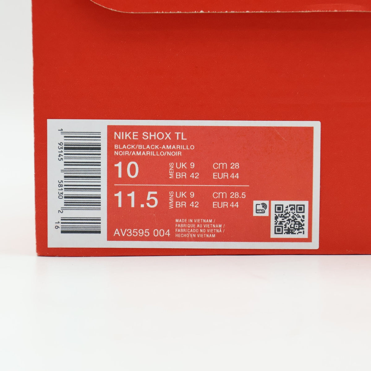 AV3595-004 Nike Shox TL Sunrise Black Amarillo University Red Yellow (Men's)