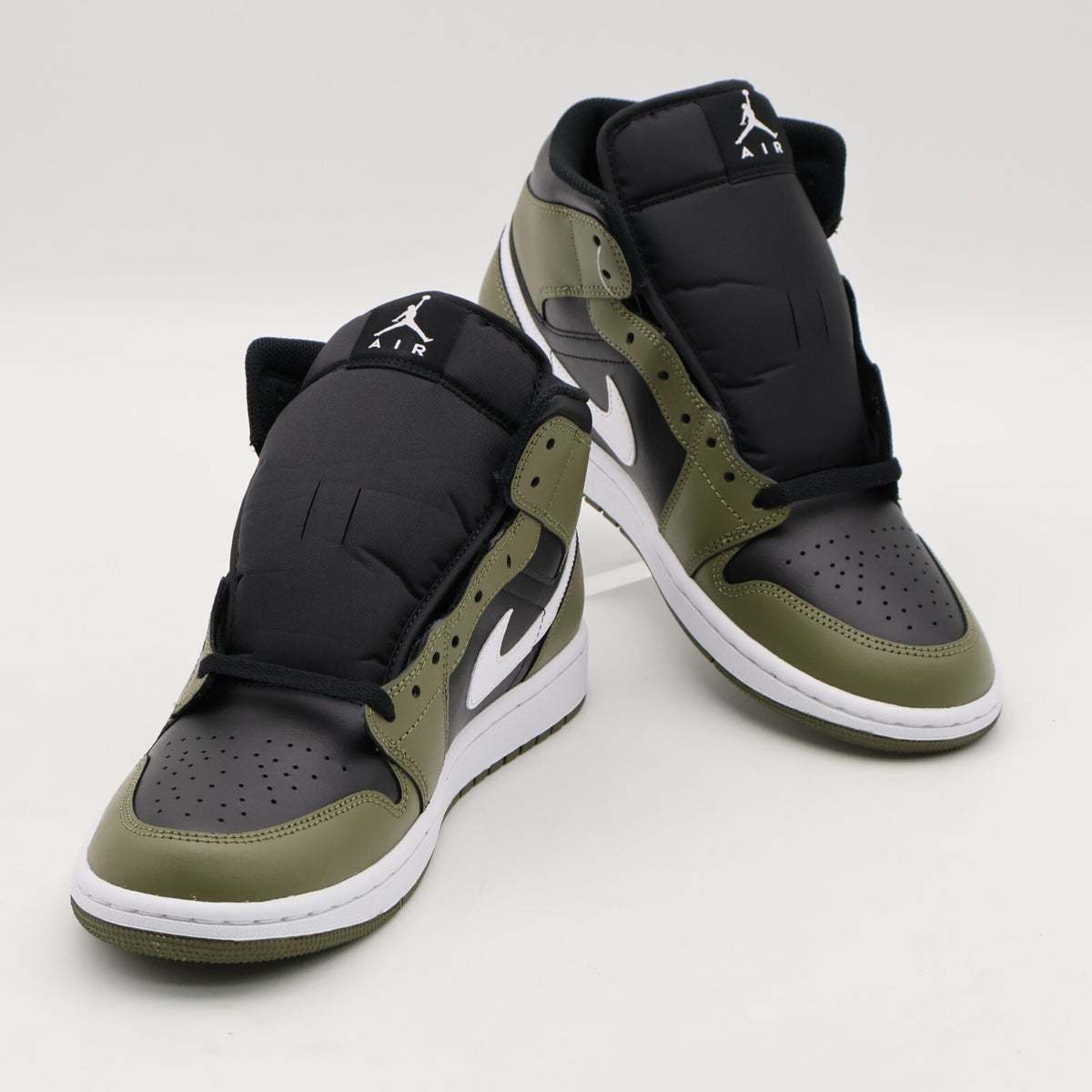 DQ8426-092 Nike Air Jordan 1 Mid Black Medium Olive Sail White (Men's)