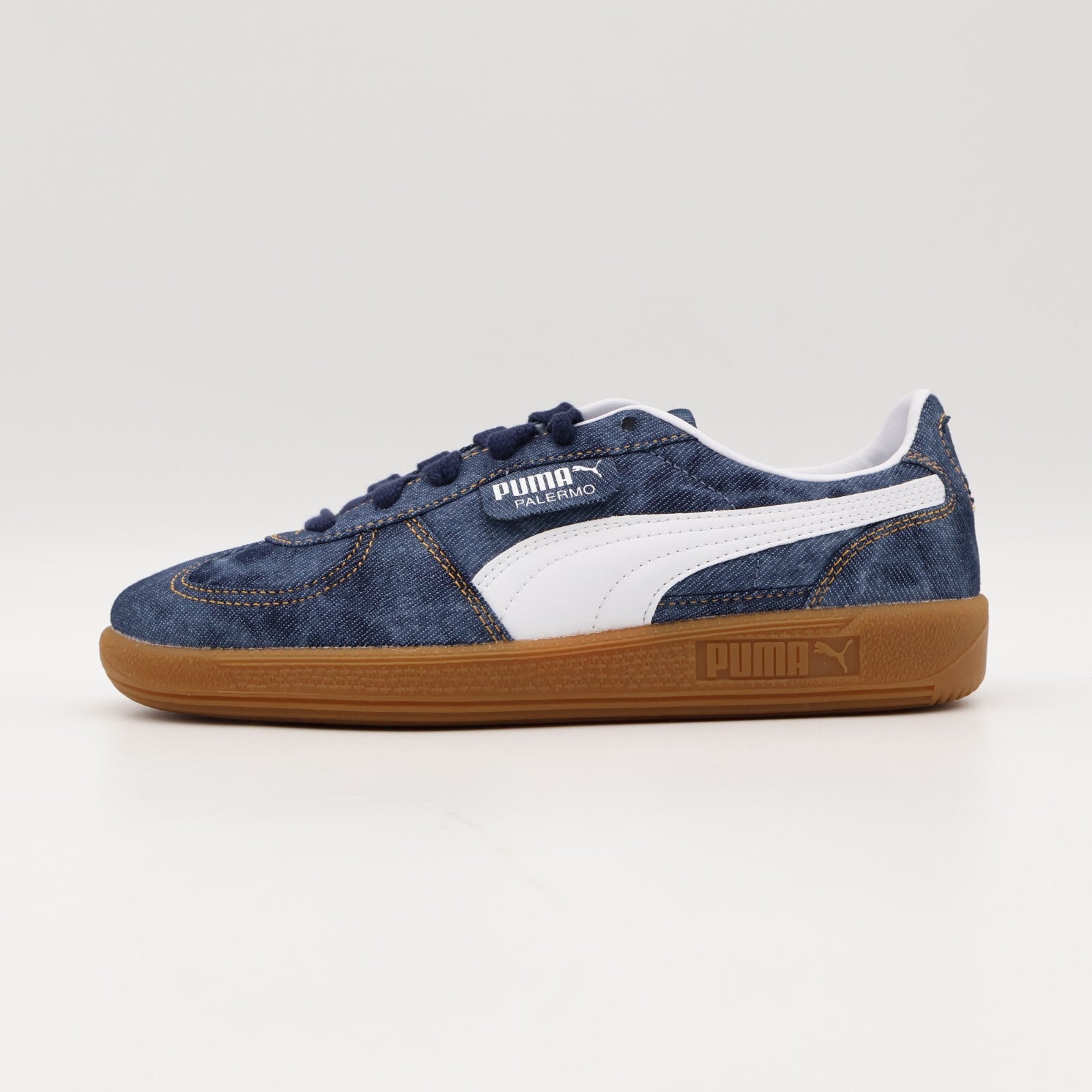 399990-01 atmos pink Puma Palermo Denim Puma Navy Puma White (Men's)