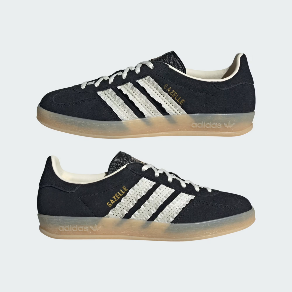 JS1412 adidas Originals Gazelle Indoor Core Black Cream White Gum (Women's)
