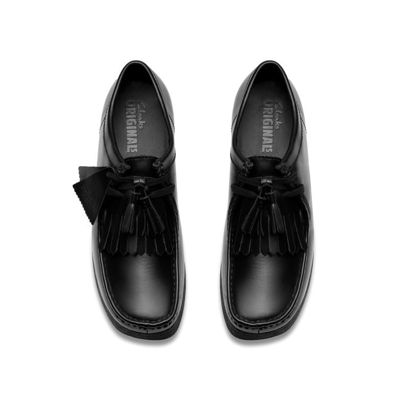 26183780 Clarks Wallabee Black High Shine Leather ( Men's )