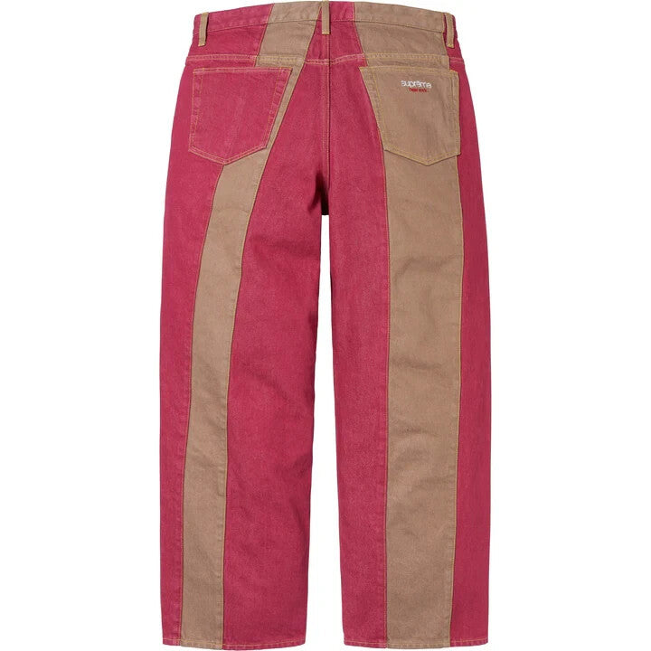 Supreme Paneled Stripe Baggy Jean Red