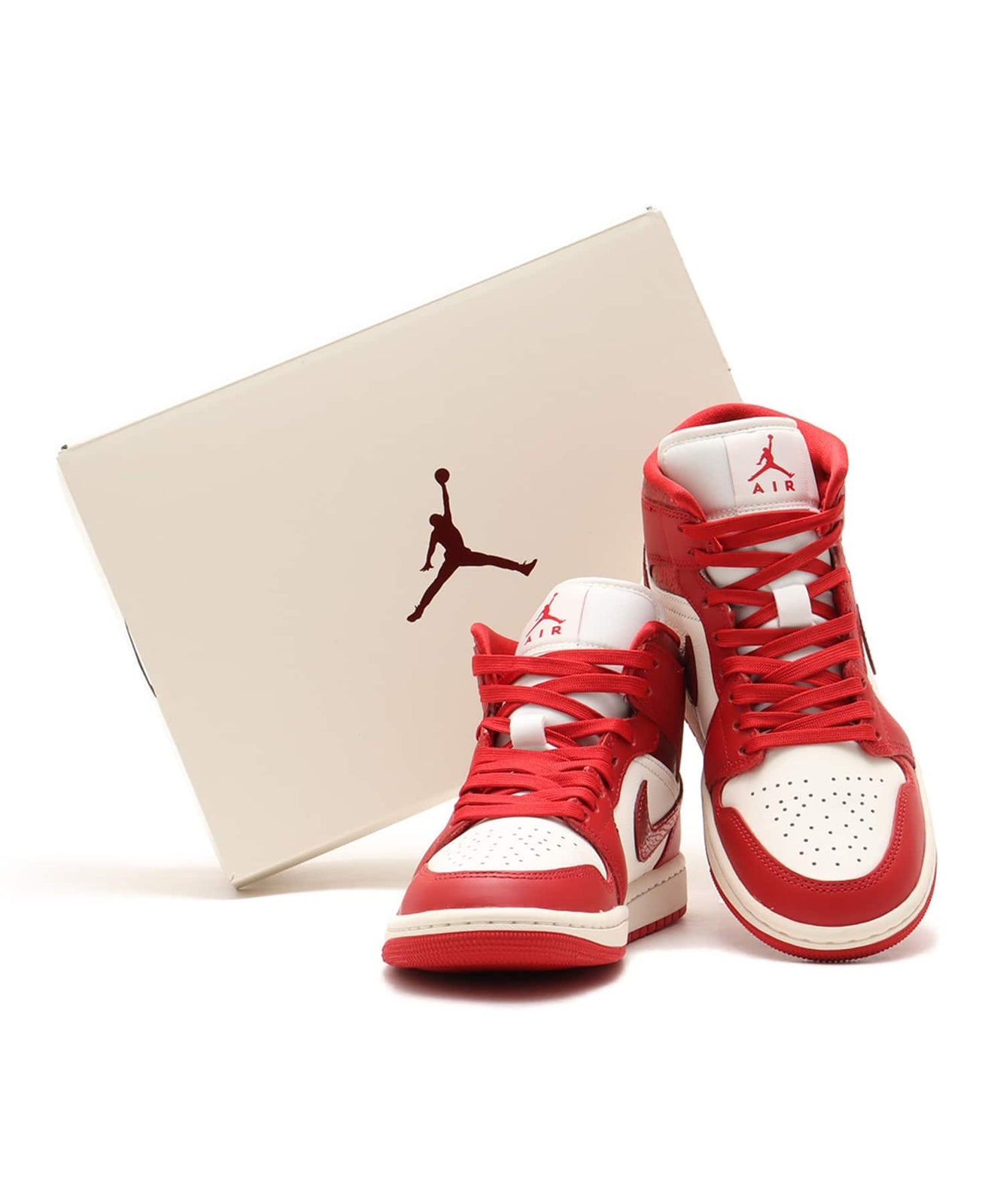 HJ9337-106 Nike Women's Air Jordan 1 Mid SE Sail Varsity Red Team Red (Women's)