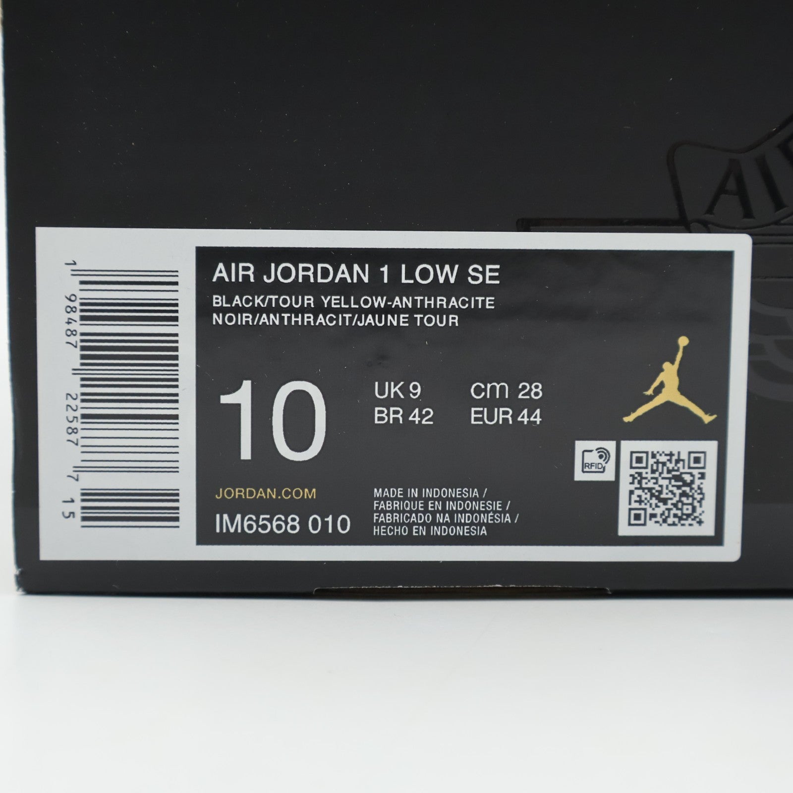 IM6568-010 Nike Air Jordan 1 Low SE Black Anthracite Tour Yellow (Menâs)