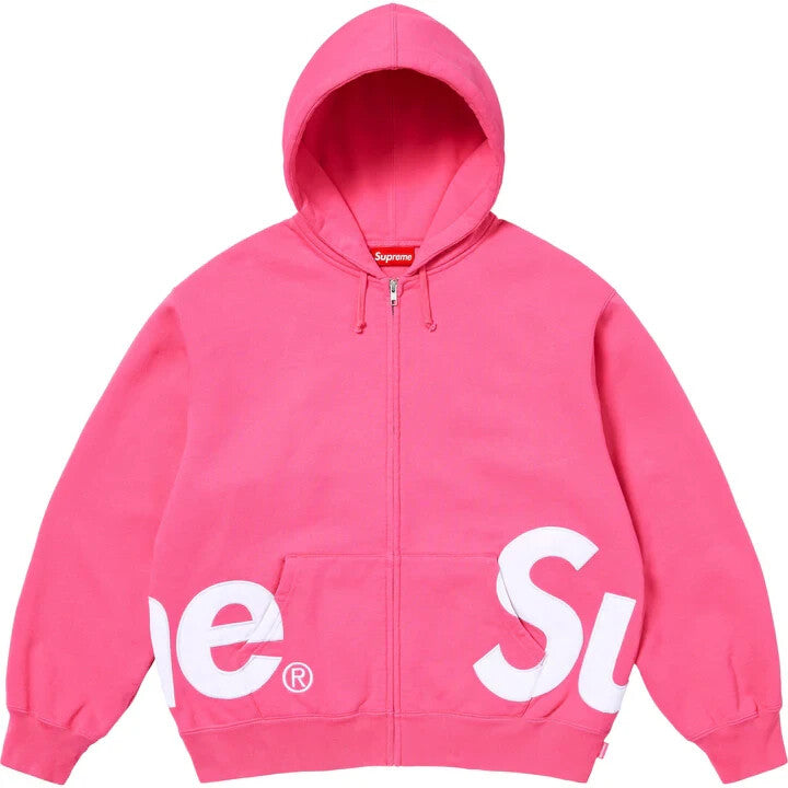 Supreme Big Logo Zip Up Hooded Sweatshirt Magenta