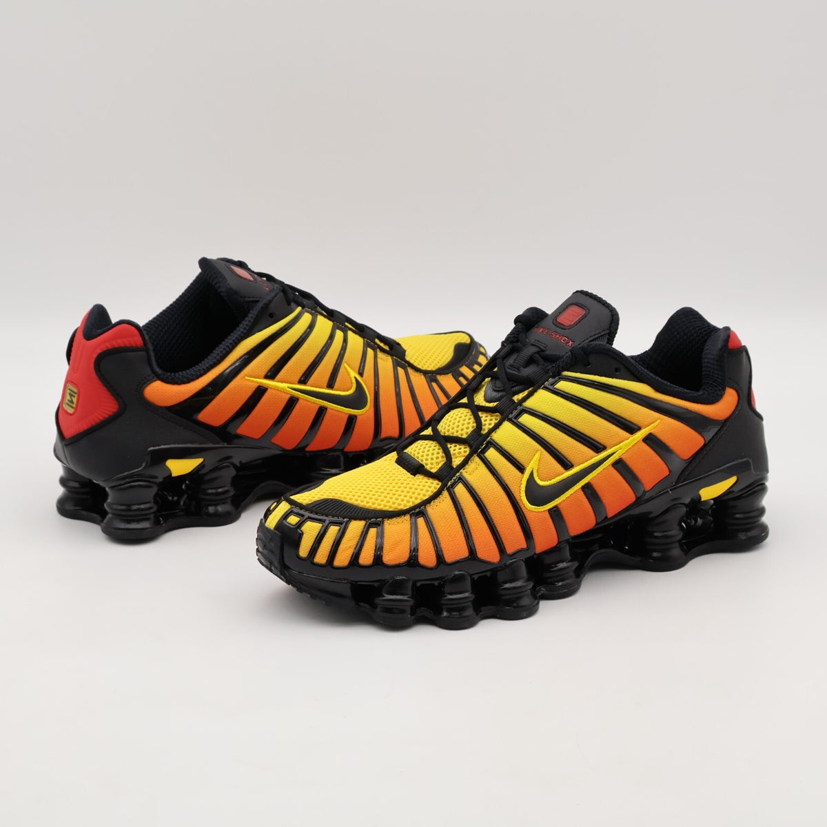 AV3595-004 Nike Shox TL Sunrise Black Amarillo University Red Yellow (Men's)
